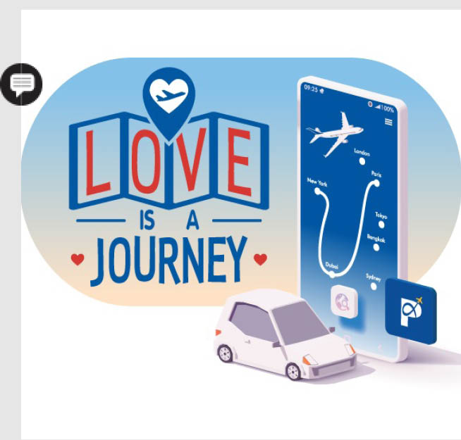 Love is a journey at the official Airport parking! 